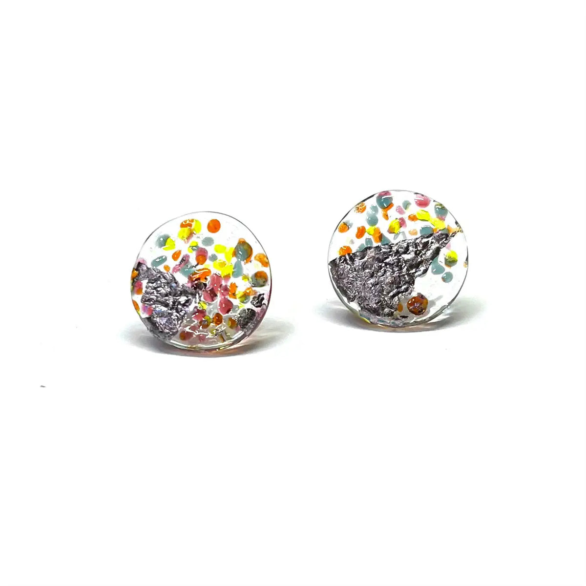 Rio Glass And Palladium Stud Earrings