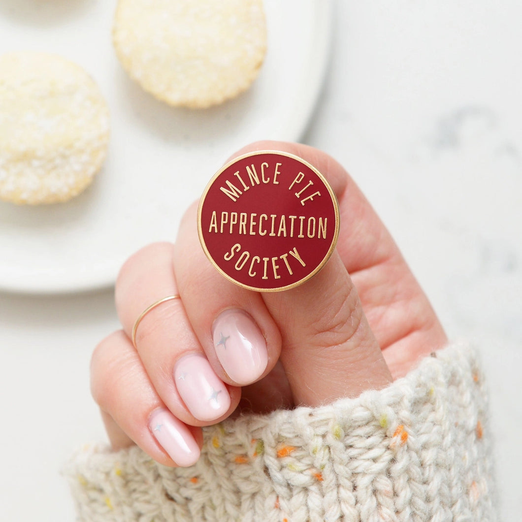 Mince Pie Appreciation Society Enamel Badge