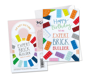 Expert Brick Builder Birthday Card