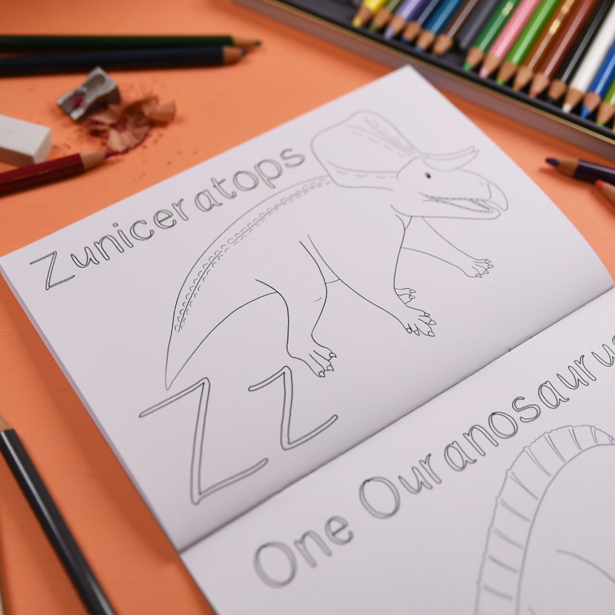 Alphabet Of Amazing Dinosaurs Colouring Book