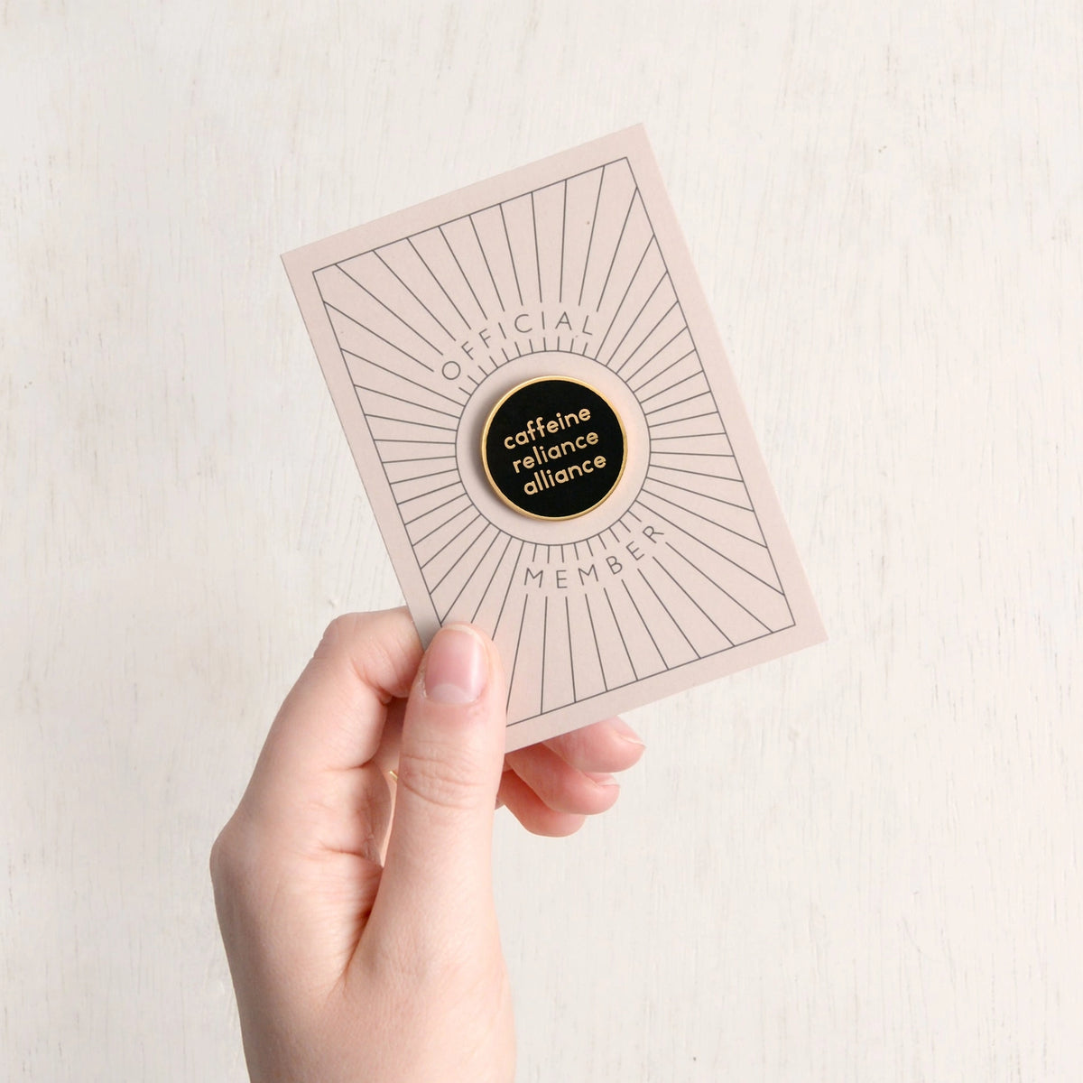 Caffeine Reliance Alliance Enamel Badge