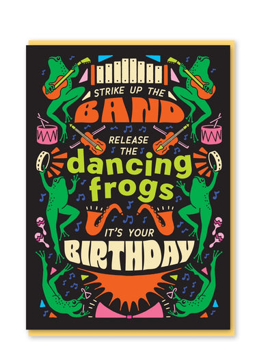 Dancing Frogs Birthday Card