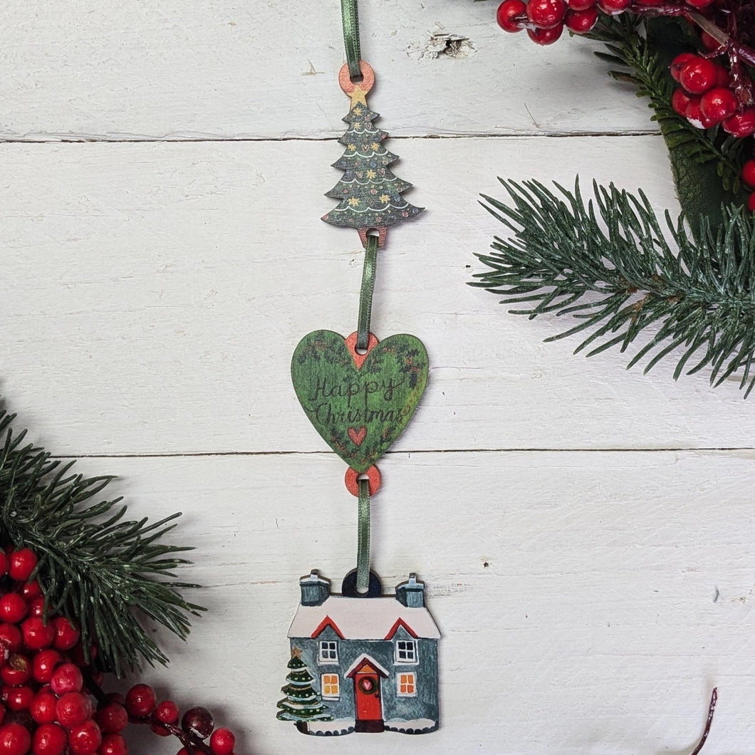 Happy Christmas Three Tier Decoration