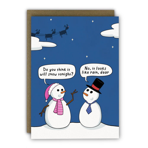 Rain Dear Christmas Card