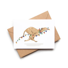 Whippet Fairy Lights, Christmas Card