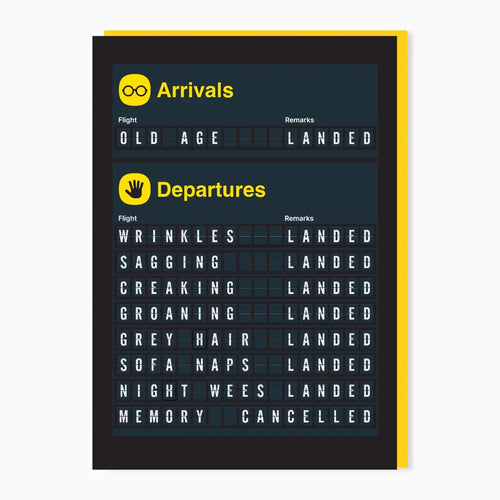 Arrivals And Departures Birthday Card