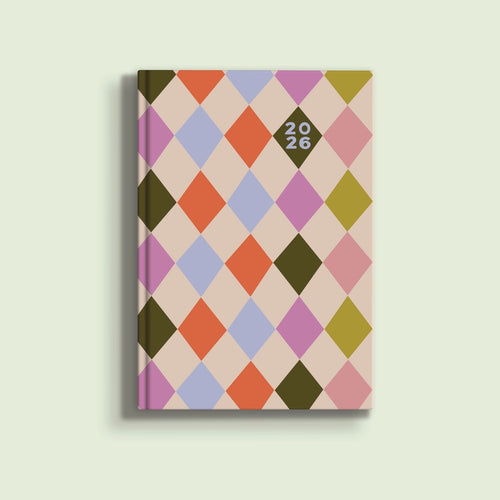 2026 Week To View Diary, Harlequin Design