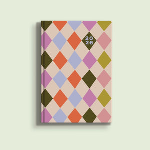 2026 Week To View Diary, Harlequin Design