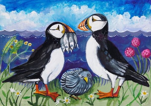 Puffins Greeting Card