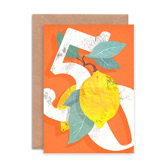 Lemon 50 Birthday Card