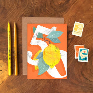 Lemon 50 Birthday Card