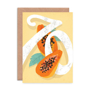 Papaya 70th Birthday Card