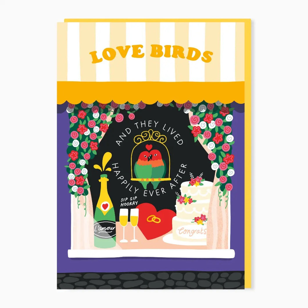 Love Birds Wedding Card