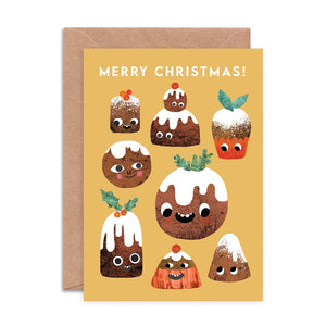 Figgy Pudding Faces Christmas Card