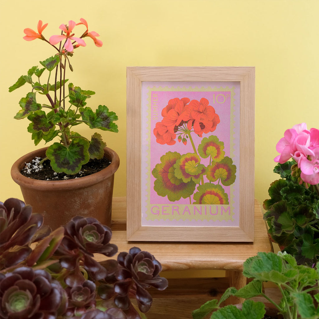 A5 Geranium Print