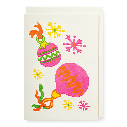 Baubles Christmas Card