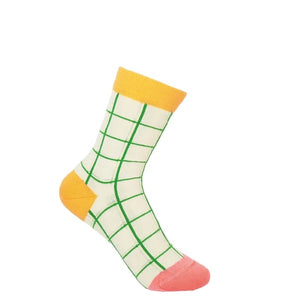 Cream Grid Women’s Socks