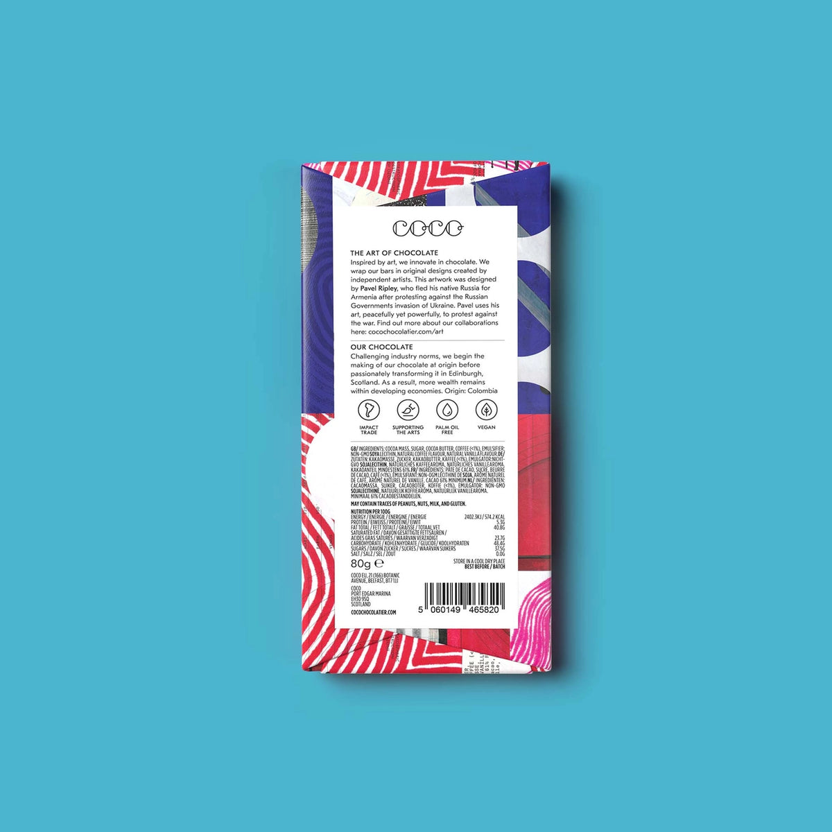 Cold Brew Coffee Dark Chocolate Bar 80g