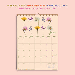 2026 A4 Calendar, Garden Botanicals