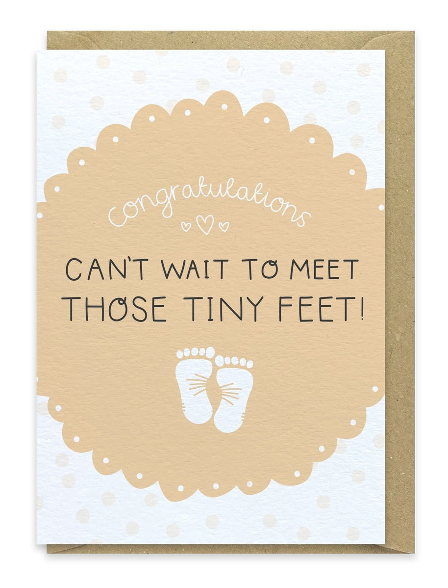 Can't Wait To Meet Those Tiny Feet, New Baby Card