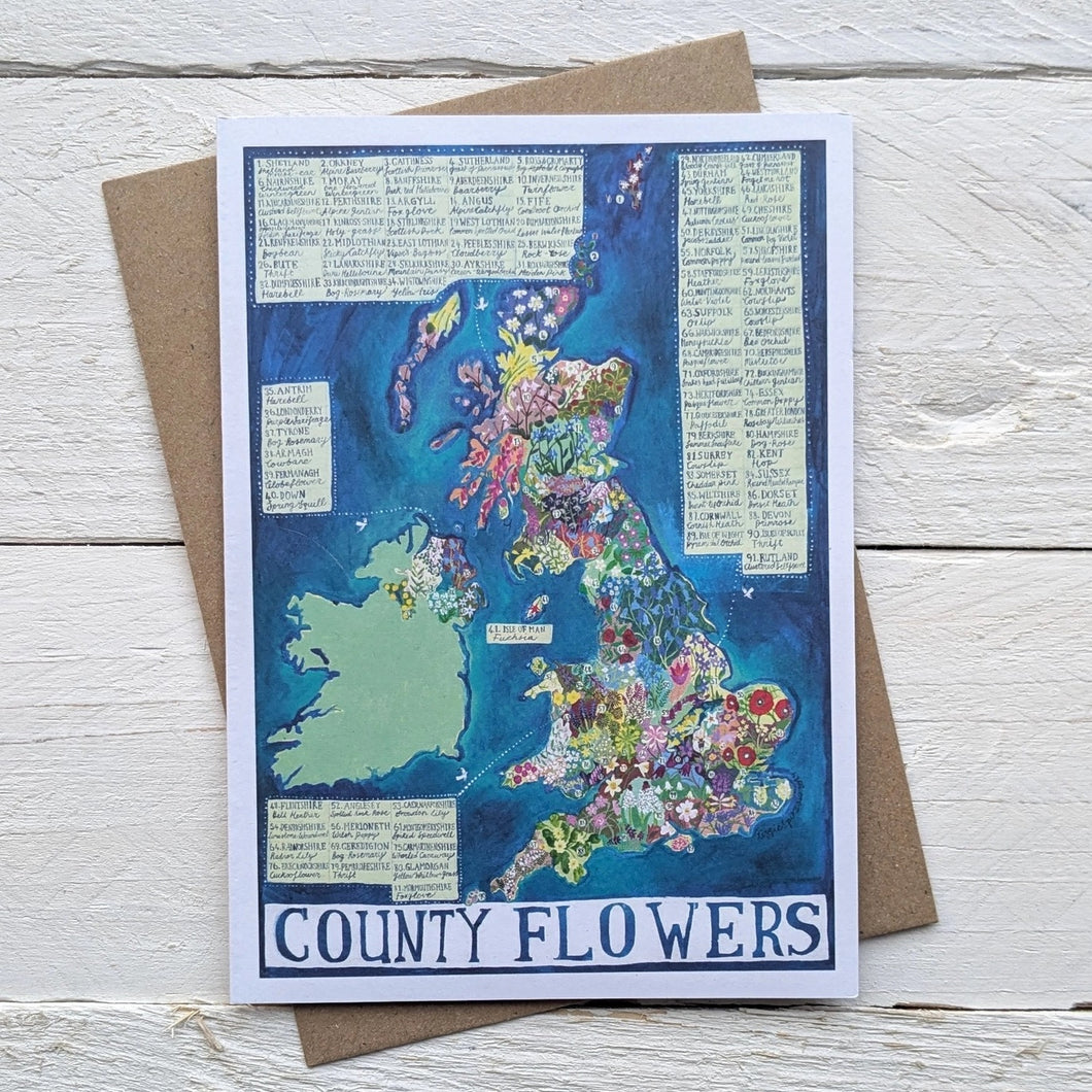 County Flowers Greeting Card