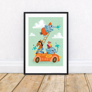 Fire Engine A4 Print