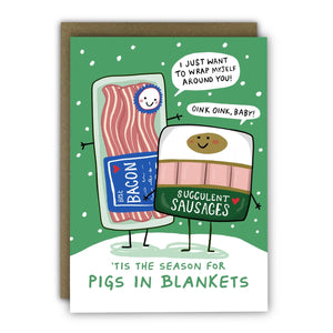 Pigs In Blankets Christmas Card