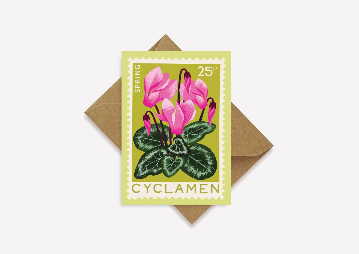 Cyclamen A7 Mini Greetings Card