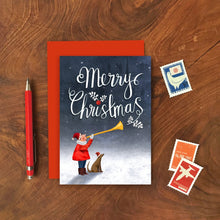 Trumpet Player Christmas Card