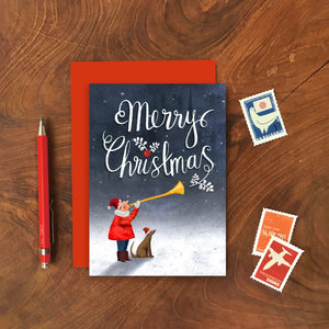 Trumpet Player Christmas Card