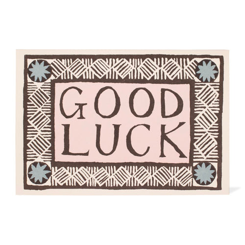 Coffee and Pink Good Luck Card