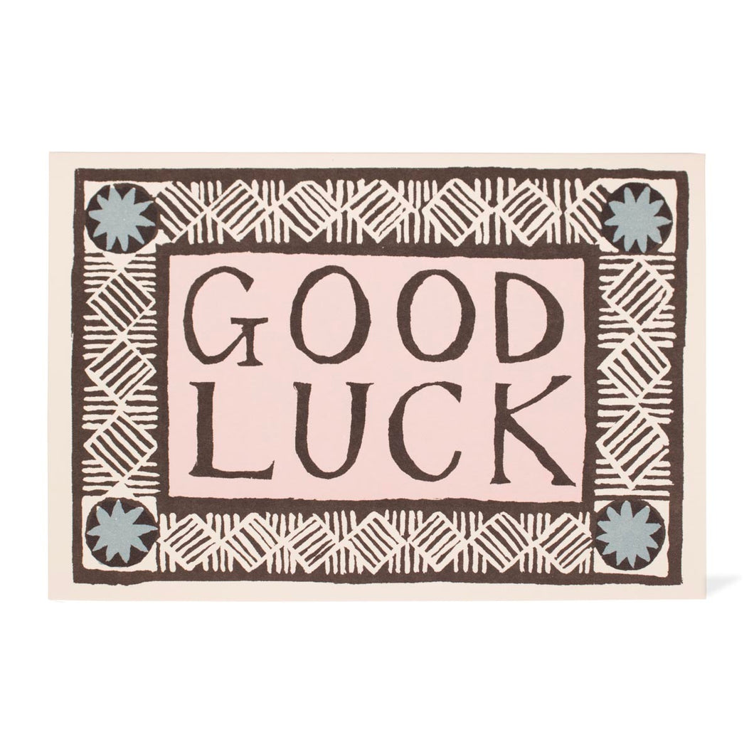 Coffee and Pink Good Luck Card