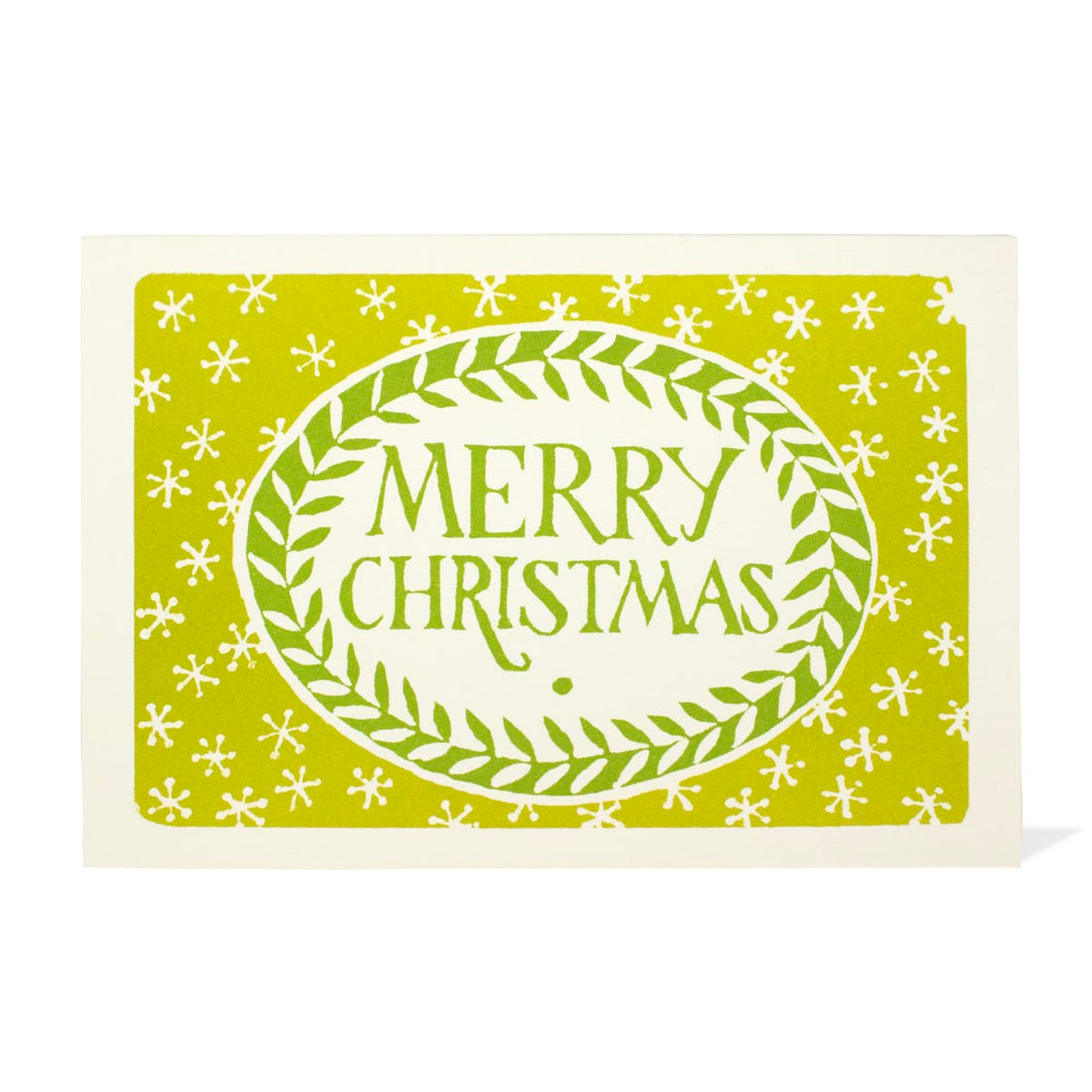 Merry Christmas Card Sap Green