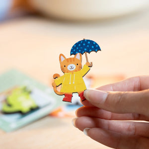 Rainy Day Cat Pin Badge