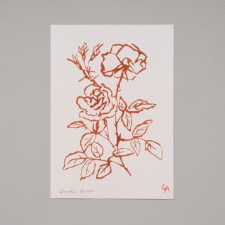 A4 Double Rose Art Print