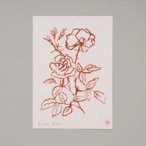 A4 Double Rose Art Print