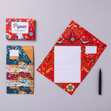 The full contents of the Festive Pigeon pack, showing all six holiday themed designs with the red box. all on a grey background.