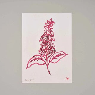 A4 Foxglove Art Print