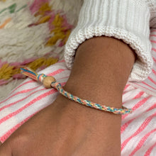 Colourful braided friendship bracelet made from Cotton Twist kit