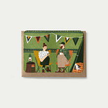 Green Tent Couple Greeting Card