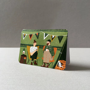 Green Tent Couple Greeting Card