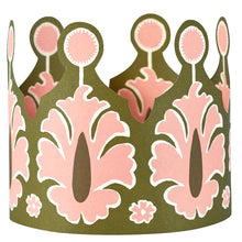 Decorative paper crown with pink and green floral patterns by Cambridge Imprint