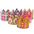 Set of colorful paper crowns with floral patterns by Cambridge Imprint