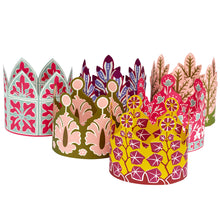 Set of colorful paper crowns with floral patterns by Cambridge Imprint