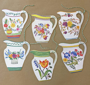 Pottery Bunting, 6 Spring Flower Jugs