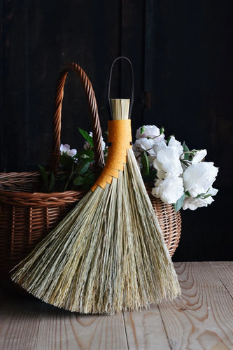 Turkey Wing Broomcorn Hand Brush, Yellow