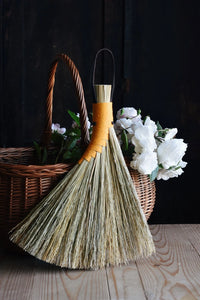 Turkey Wing Broomcorn Hand Brush, Yellow