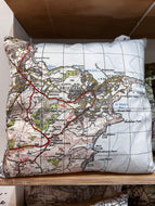 Square Vintage Map Cushion - Brixham