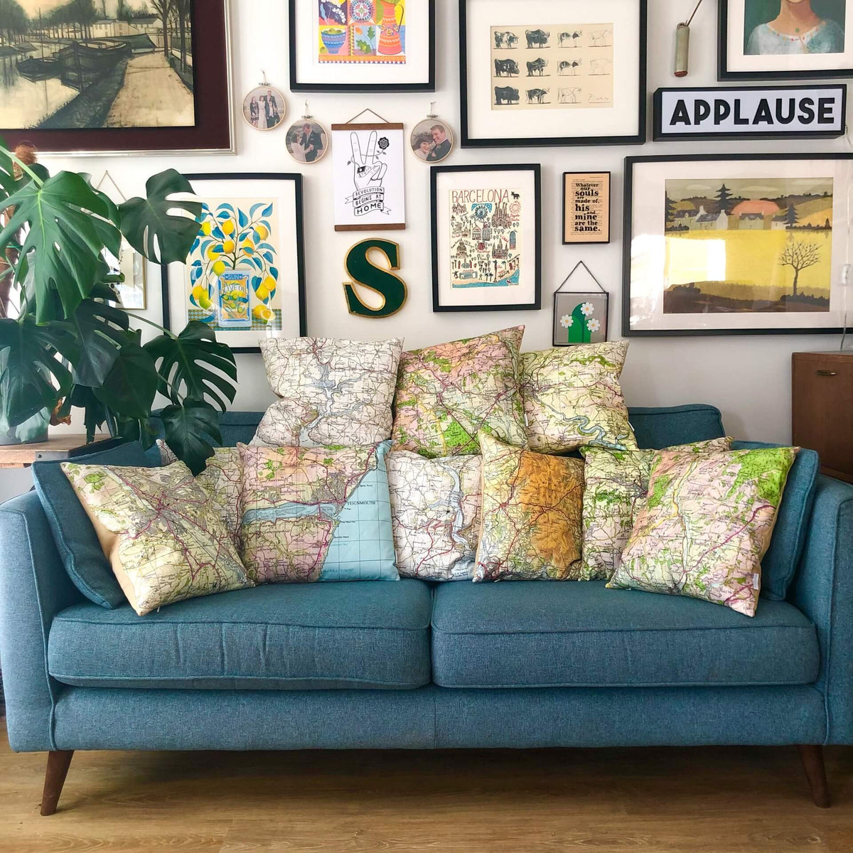 Custom Square Vintage Map Cushion - CHOOSE YOUR OWN LOCATION!