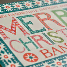 Close up of Merry Christmas Banner packaging by Cambridge Imprint